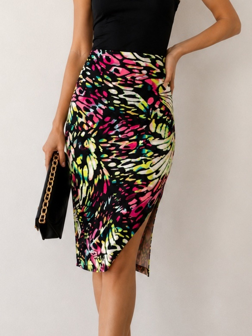 Tropical Butterfly Print Pencil Skirt Size Large